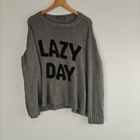 Wooden Ships “Lazy Day” Cozy Knit Sweater S/M Gray Mohair Blend Relaxed Fit - Picture 2 of 13